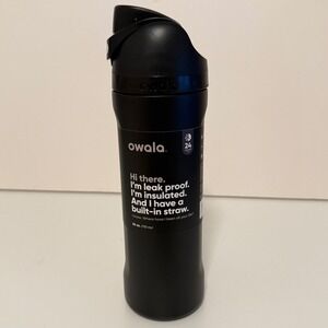 Owala FreeSip 24oz Stainless Steel Water Bottle 24 oz Black Very Very Dark